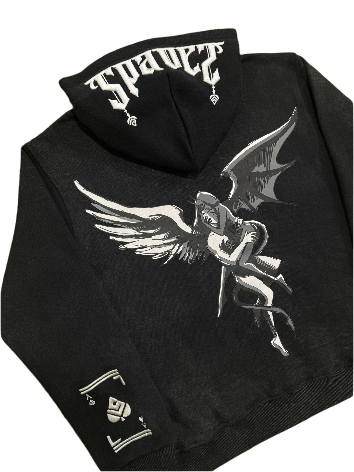 No Angels - 3D Embroidered Acid Washed Hoodie