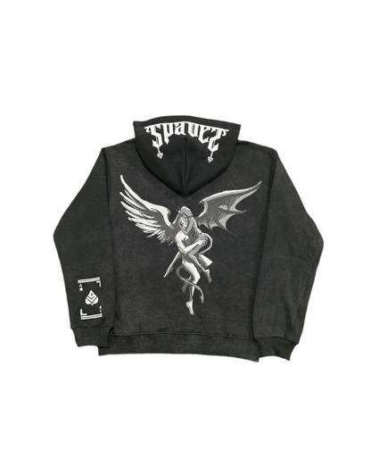 No Angeles - 3D Embroidered Acid Washed Hoodie