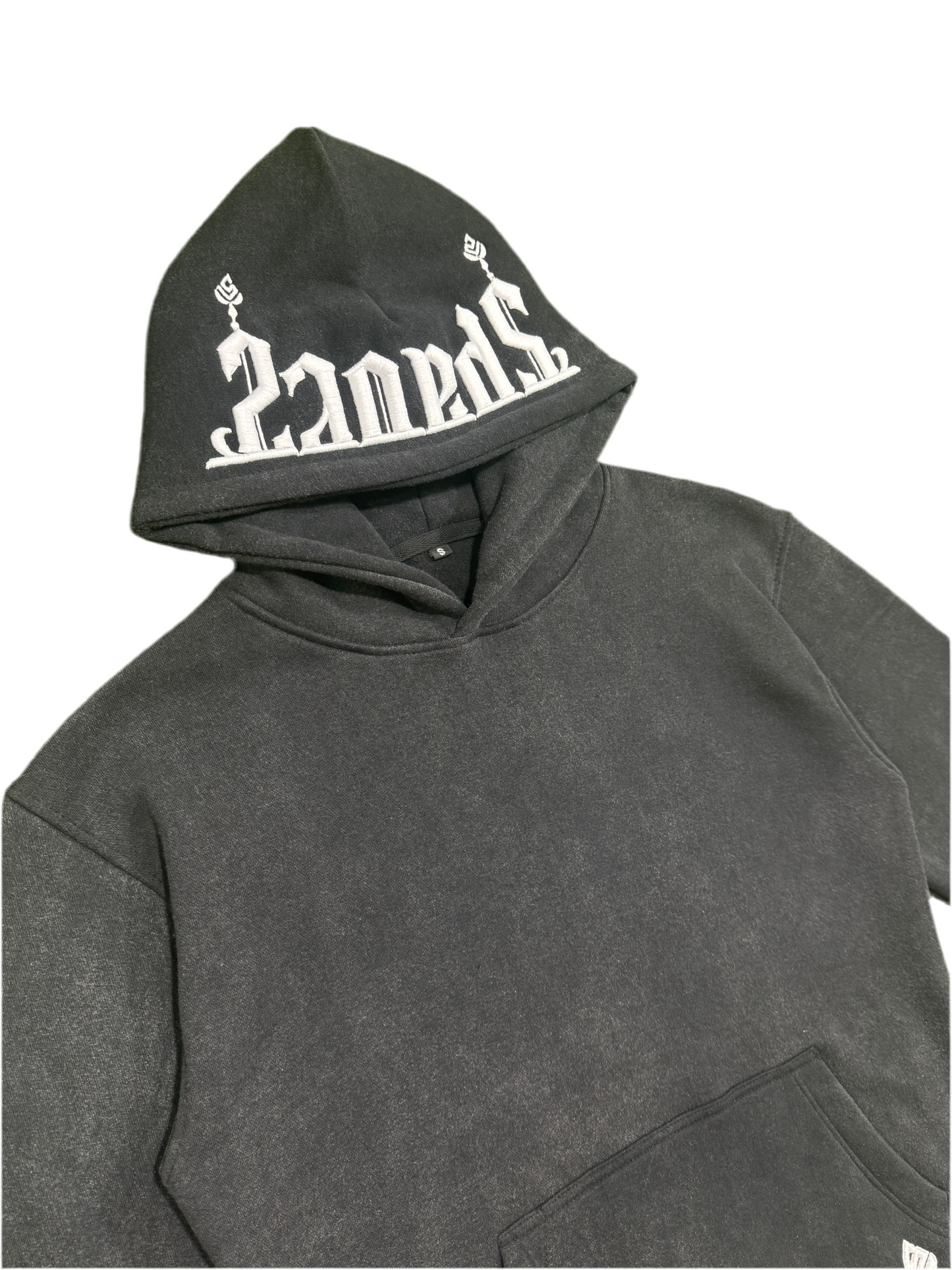 No Angeles - 3D Embroidered Acid Washed Hoodie